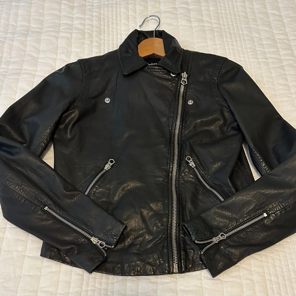 Madewell Women's Washed Leather Moto Jacket - size S